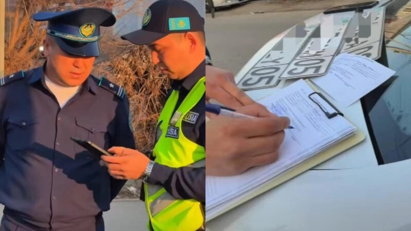 Майор неудачно припарковался возле участка в Талгаре и попал на видео